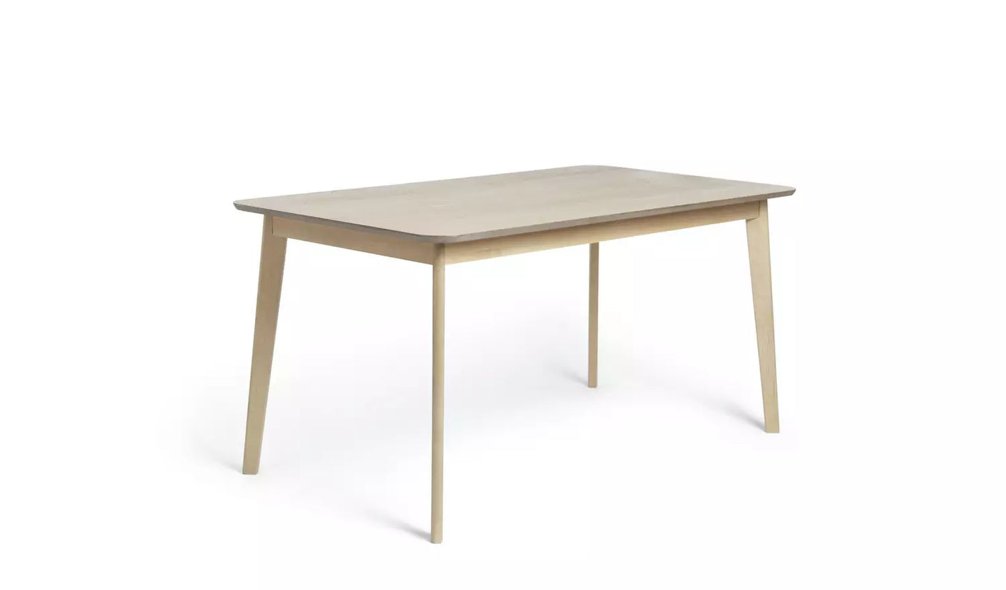 Assembled Habitat Skandi Oak Veneer 6 Seater Dining Table + 4 Chairs